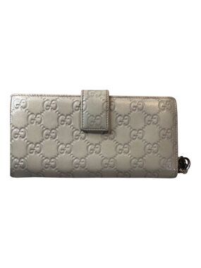 GUCCI GUCCISSIMA Continental Flap Wallet with GG Zipper Pull- Taupe